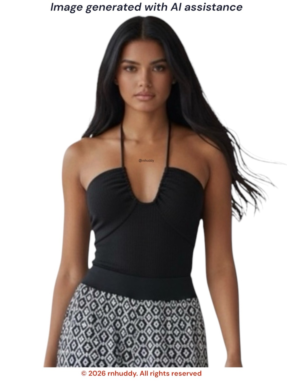 WAYF S black halter bodysuit